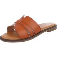 Ital-Design Komfortable Damensandalen mit gekreuzten Riemen für Freizeit Pantolette (91409273) Blockabsatz Pantoletten in Camel