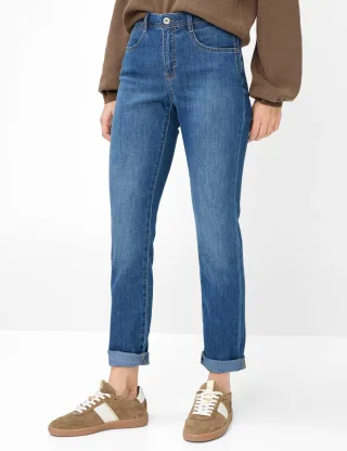 Brax Damen Five-Pocket-Hose Style MARY USED REGULAR BLUE, denim blau, Gr. 50