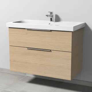 Sanipa 3way Waschtischunterbau zu Geberit iCon Light Waschtisch mit 2 Auszügen, Eiche-Nordic UM57548