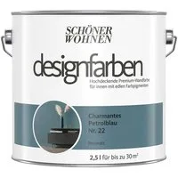 SCHÖNER WOHNEN FARBE Wandfarbe Schöner Wohnen Designfarben 2,5 Ltr. Charmantes Petrolblau Nr. 22