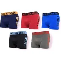 Sonderpostendiscount Boxershorts UOMO Herren Boxershorts 5er Pack Farbmix Microfaser HX01 Atmungsaktiv