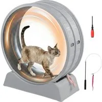 LALAHO Tier-Intelligenzspielzeug Katzenlaufband, leise Laufband für Katzen, PP-Kunststoff, Innendurchmesser 80cm, Sicherheitsschloss-Design, Grau