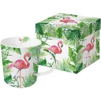 PPD Becher PPd Tee, Kaffee, Tasse, Geschenkbox, Sommer, Frühling, Herbst, Winter, Porzellan Kollektion Flamingo, Planzen, Blumen, Tiere, Henkelbecher, ideal als Geschenk