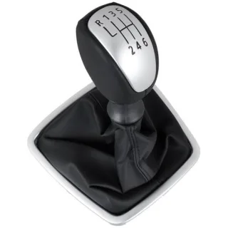 Schaltknauf Schaltmanschette Silber 6-Gang für Renault Laguna III 2007-2015
