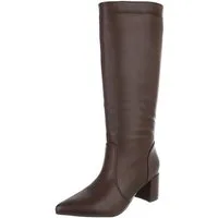 Ital-Design Damen Kniehohe Stiefel mit Blockabsatz, elegant Stiefel (92002429) Blockabsatz Stiefel in Braun