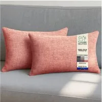 Selfitex Dekokissen 2er Set Sofakissen 30x50/40x40/50x50 inkl. Füllkissen, Canvas Stoff, strukturierte Oberfläche, fein meliert, in Handarbeit gefertigt