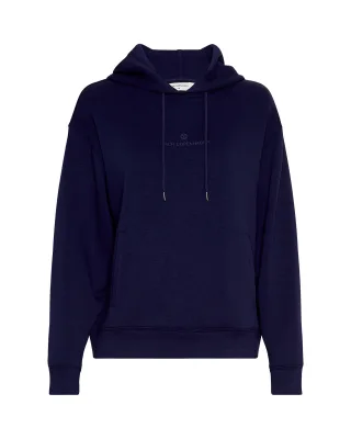 msch copenhagen - MSCHIma Q Icon Logo Hood Sweatshirt Ocean Cavern - Gr. - XL