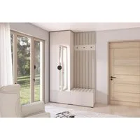 Compleo Garderoben-Set 140 cm breit, Elegant Garderobenschrank mit Lamellen