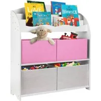 ONVAYA Bücherregal Kinder-Bücherregal Weiß, Kinderregal mit Boxen, Aufbewahrung