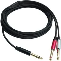 keepdrum keepdrum Splitter-Kabel AC048M 6,35mm Klinke 1x Stereo zu 2x Mono 5m Audio-Adapter 6,35-mm-Klinke zu 6,35-mm-Klinke, 500 cm, Audio-Splitter Kabel Klinke Stereo zu 2x Mono