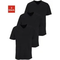 H.I.S T-Shirt mit V-Ausschnitt, V-neck, Unterziehshirt (3er-Pack) unifarben, V-neck, aus Baumwolle