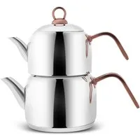 Karaca Teekanne Karaca Urban Edelstahl-Teekannen-Set, 3.3L, Induktion, Rosegold-Optik
