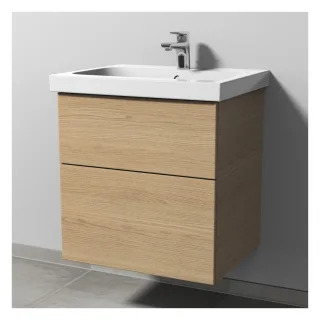 Sanipa 3way Waschtischunterbau zu Geberit iCon Light Waschtisch mit 2 Auszügen, Eiche-Nordic SM57348
