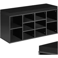 tectake Schuhschrank Schuhregal mit Sitzpolster 103,5x48x30cm (Set mit Schrank+Kissen, 1-St., inkl. Sitzkissen) für 10 Paar Schuhe