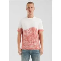 QS Kurzarmshirt T-Shirt T-Shirt mit Rundhalsausschnitt und Batikeffekt
