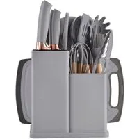 FANNOU Kochbesteck-Set, 19-tlg Silikon-Küchenutensilien Set, hitzebeständig, antihaftend