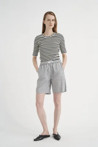 Jerseytop Slim fit Black / Whisper White black