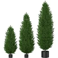 Kunstbaum Künstliche Zeder Kunstpflanze 90/120/150cm 2 Stuks, FIVMEN, Höhe 90 cm, Künstliche Pflanzen wie echt mit Topf
