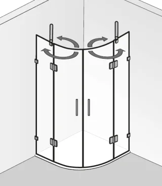 HSK Aperto Pur Runddusche pendelbar, 4-teilig, AOP.143 AOP.143