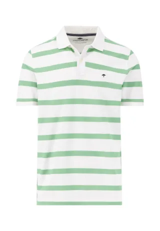Fynch Hatton - Poloshirt aus Baumwolle mit Streifen grün - Gr. - XL
