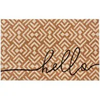 HANSE Home Fußmatte Mix Mats Kokos Hello Geometric, Türmatte, rechteckig, Höhe: 15 mm, Kokos, Schmutzfangmatte, Outdoor, Rutschfest, Innen, Kokosmatte, Flur