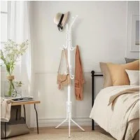 MOPUEA Kleiderständer Standing Clothes Rack mit 12 Haken Hall Tree Clothes Rack, (1 St., Kann Mäntel, Hüte, Kleider, Handtaschen, Regenschirme aufbewahren), Home Entertainment Tree Clothes Storage Rack mit 2 Kleiderbügeln