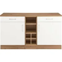 KOCHSTATION Unterschrank KS-Colmar 150 cm breit, 2 Schubkästen, 2 Türen, 6 Fächer, für viel Stauraum