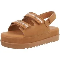 Ital-Design Bequeme Damen-Sandalen mit verstellbaren Riemen, sandfarben Plateausandaletten (89372428) Flach Plateausandaletten in Camel