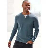 H.I.S Strickpullover Pullover mit hochwertiger Halslochverarbeitung in double-layer Optik