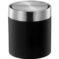 PROREGAL® Mülleimer Tischabfallbehälter mit Flachschwingdeckel, 1,5L, Edelstahl / Silber
