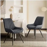 HawthyHome Esszimmerstuhl bequeme Polsterstühle Küchenstuhl (2 St), mit Rückenlehne Metallbeine, 2er Set