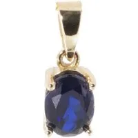 Bella Carina Kettenanhänger Anhänger mit blauem Saphir Stein 585 Gold 14 Karat, echter blauer Saphir gefasst in 585 Gold