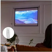 HOMCOM Beamer Leinwand 171 x 130 cm 84 Zoll 4:3 HD 4K Motorleinwand (für Heimkino oder Präsentationen Weiß)