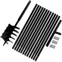 vidaXL Erdbohrer Erdbohrer mit Griff 200 mm Verlängerungsrohr 13m, (1-tlg)