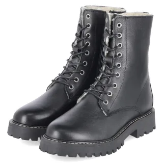 Fräulein Frida Schnürboots  Schwarz - Gr. 36 -  Textil