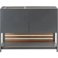 Dehner Outdoor-Küche Loop Spülschrank, Außenspüle, 110 x 60 x 91.5 cm, Stahl / Stein, hochwertiger Outdoor Schrank mit Steinplatte