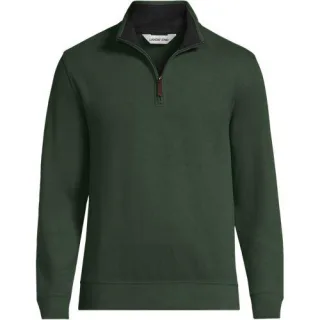 Reißverschluss-Pullover aus Bedford-Ripp, Herren,  Rot, Baumwolle, by Lands' End