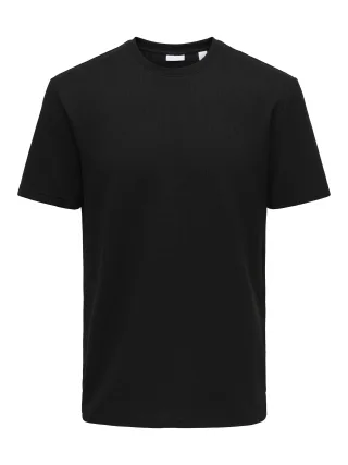 ONLY&SONS - ONSTREY LIFE REG SS FRML TEE NOOS Black - Gr. - L