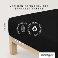 Schlafgut Spannbettlaken CASUAL Bettlaken 100% gekämmte Bio-Baumwolle, 150 g/m², Spannbetttuch, Jersey, Gummizug: rundum, (1 Stück), Bettlaken bis 25 cm Höhe, langlebig, weich, Antipilling-Ausrüstung