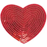 maDDma Aufnäher 1 Pailletten Aufbügler, Aufnäher Herz 55x60mm, freie Farbwahl, Polyester, Plast, Polyethylen Schicht, rot