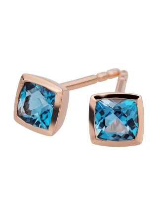 Orolino Ohrringe Gold 585 rosé mit 2x Blautopas (beh.)