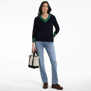 Straight Fit Recover Jeans Mid Waist in Tall-Größe, Damen, size: tall, Blau, Elasthan/Baumwoll-Mischung/Polyester-Mischung, by Lands' End