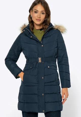 Wittchen Damen-Steppjacke mit Kapuze, Marineblau, Polyester