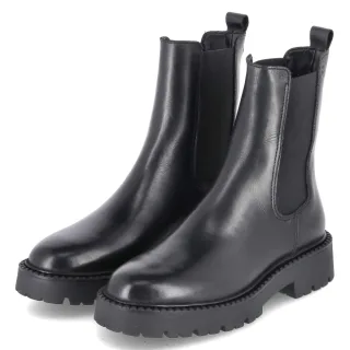 Tamaris Chelsea Boots - Gr. 37 - Schwarz - Leder & Textil