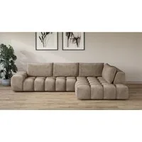 OTTO home Ecksofa AZITA L-Form, XXL 352 cm Designsofa in Bubble-Opitk, lose Rückenkissen, traumhafte Steppung