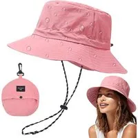 MOPUEA Sonnenhut Sonnenhut Unisex Damen- und Herren-Anglerhut (1 Stück) UV Schutz (1-St., khaki/brau/grün/lila) Faltbarer wasserdichter Fischerhut mit breiter Krempe für Sommer Regen