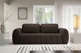 LAGERDEAL Sofa 3-Sitzer mit Schlaffunktion CARIA in Stoff Quelle Braun