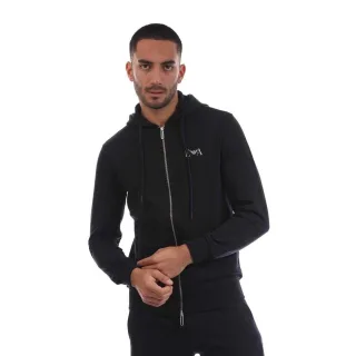 Emporio Armani EA7 - Hoodie mit durchgehendem Reißverschluss für Herren, mit Kordelzug (Dunkles Marineblau)