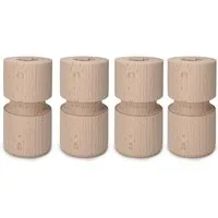 Prima-Online Möbelfuß Möbelfuße Holz Schrankfüß Kugelfuß Zylinderform Massivholz H:8/13cm, (4-St)