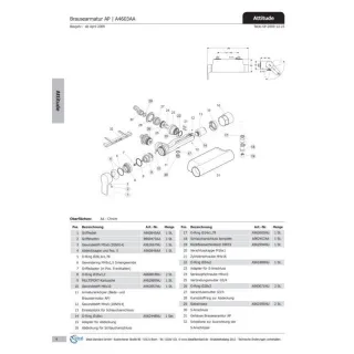 Ideal Standard Anschlußnippel ATTITUDE, kpl., A962452AA Bade/Brause AP, Chrom